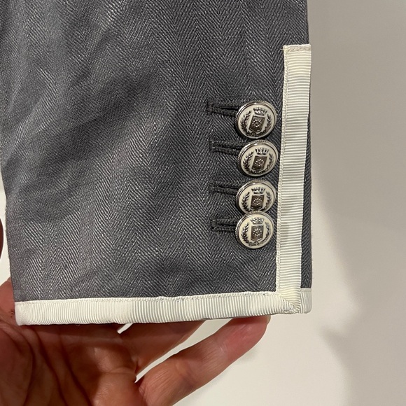 J. Crew Factory Gray Blazer with White Trim - Picture 5 of 5